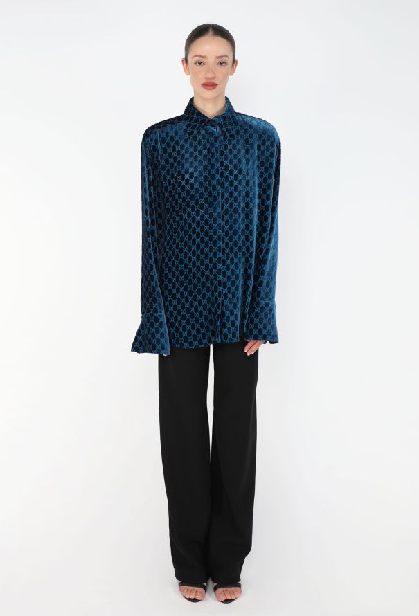 Gucci F/W 1997 Velvet Monogram Shirt - 3