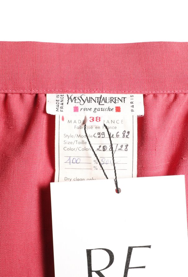 Saint Laurent Vintage Pleated Silk Skirt Raspberry pink - 5