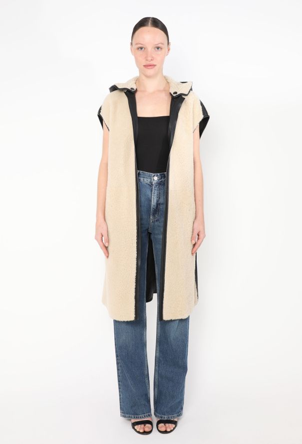 Céline Fall 2010 Shearling Hooded Vest - 2