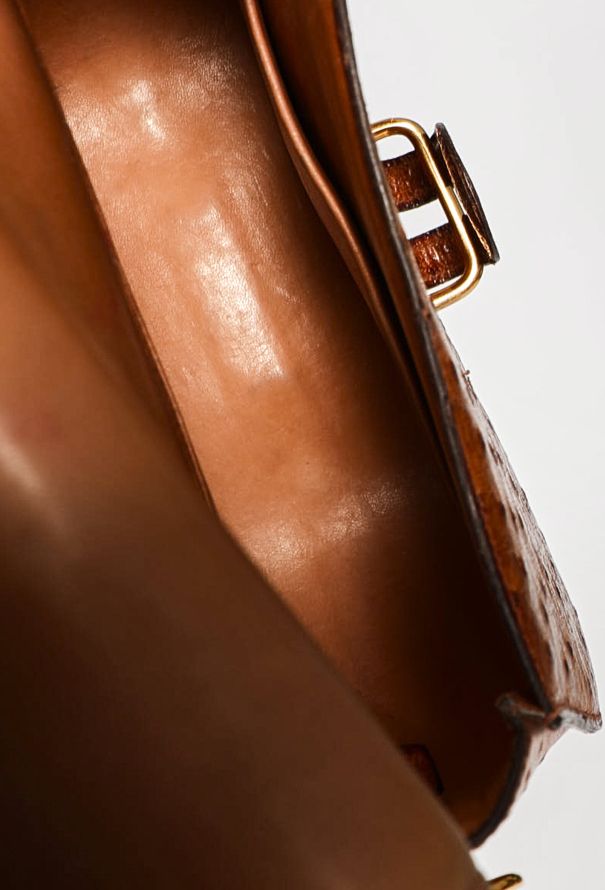 Hermès Rare 1976 Gold Ostrich Passe-Guide Bag - 17
