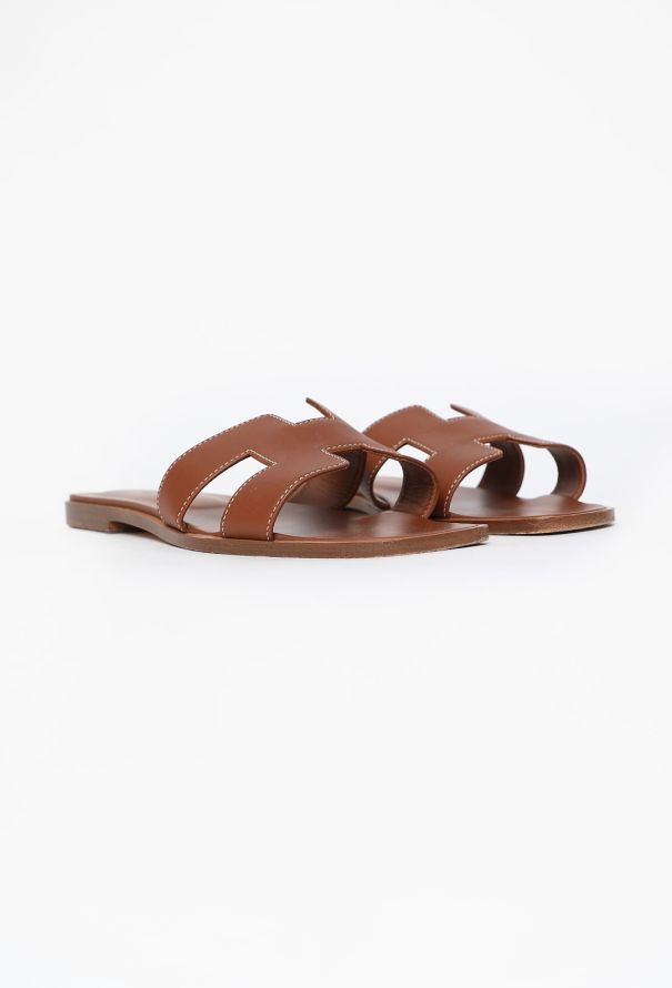 Hermès Classic Oran Leather Sandals - 3
