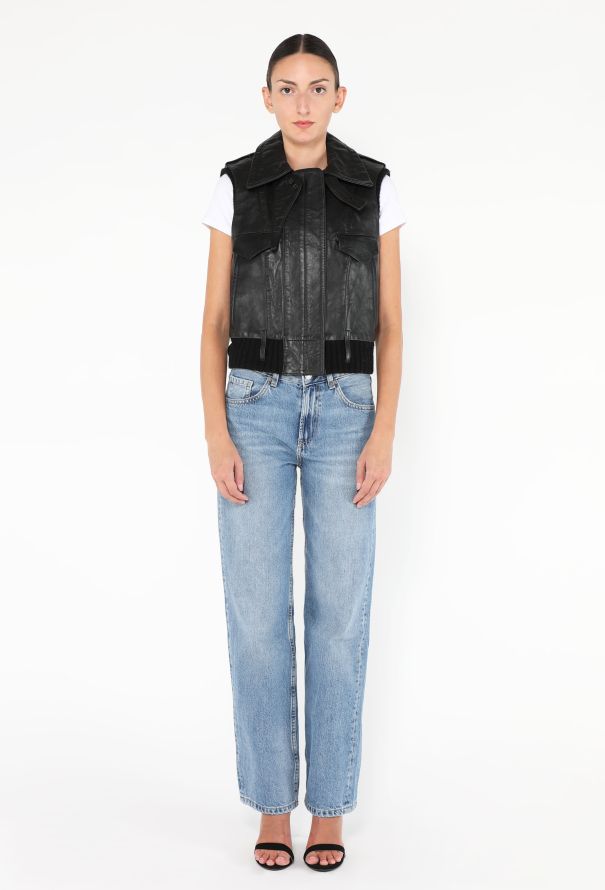 Balenciaga F/W 2002 Leather Bomber Vest - 5