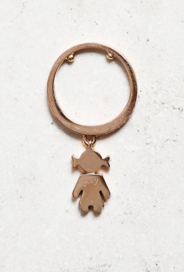 Modern Fine Jewelry 18k Pink Gold & Diamond Little Girl Charm Ring - 3