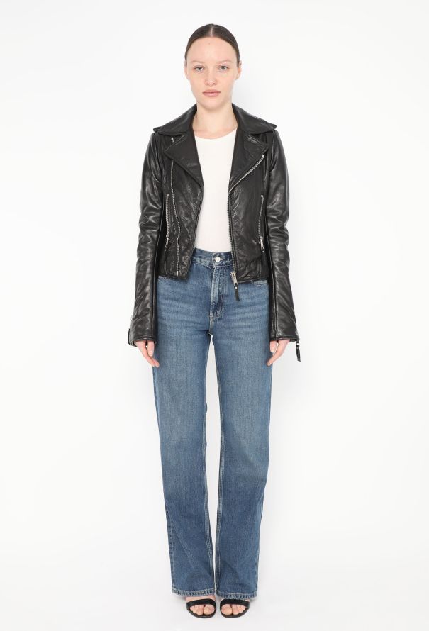 Balenciaga Lambskin Leather Biker Jacket - 2