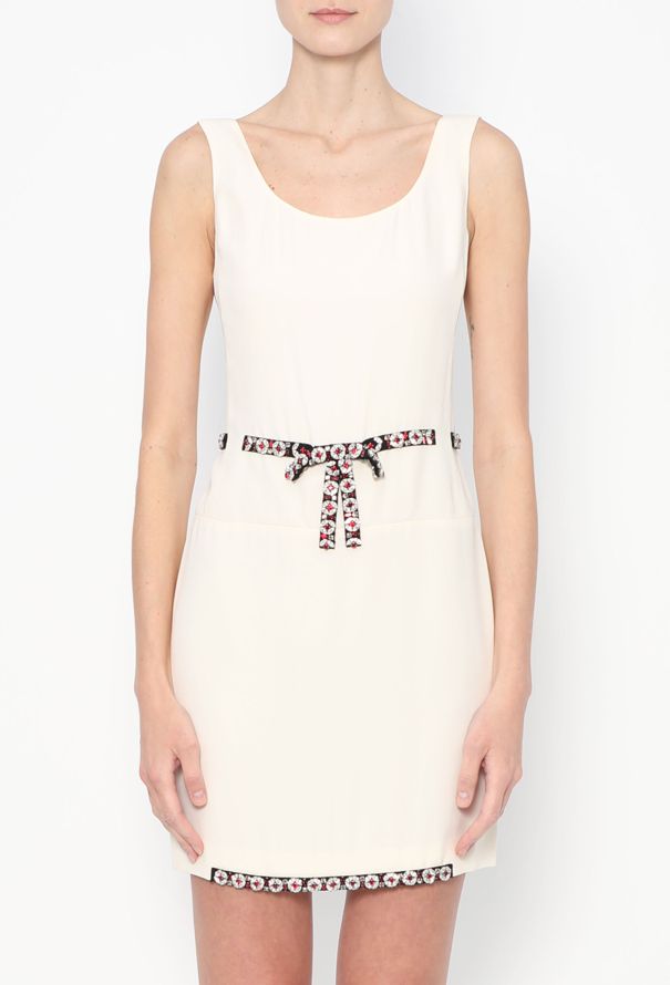 Prada Embellished Bow Crêpe Dress - 1