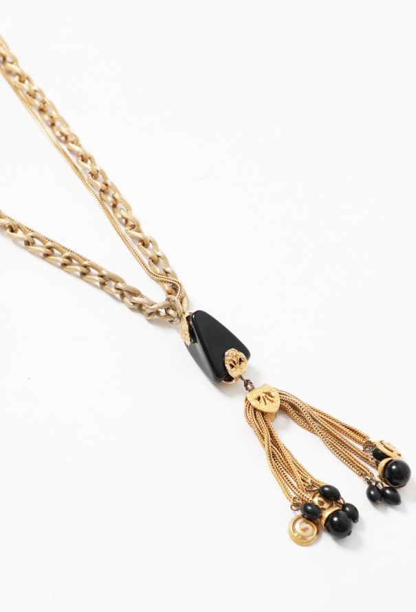 Chainlink Onyx Charm Necklace - 2