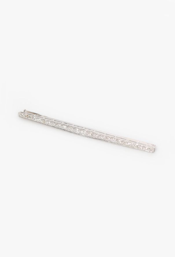 Vintage Fine Jewelry Art Déco 1.60 Carats Diamond Barette Brooch - 3