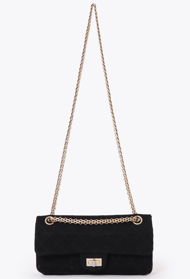 Chanel Black Jersey 2.55 Medium Flap Bag - 2