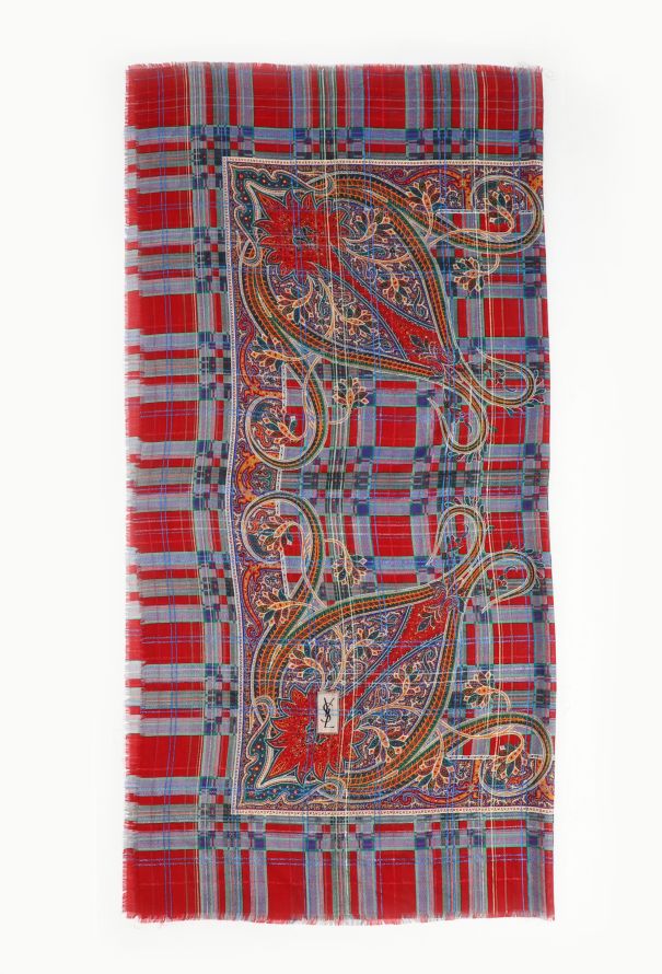 Saint Laurent '70s Russian Lamé Paisley Scarf - 1
