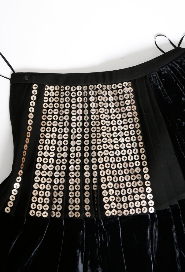Balenciaga 2009 Sequin Cut-Out Velvet Skirt - 5