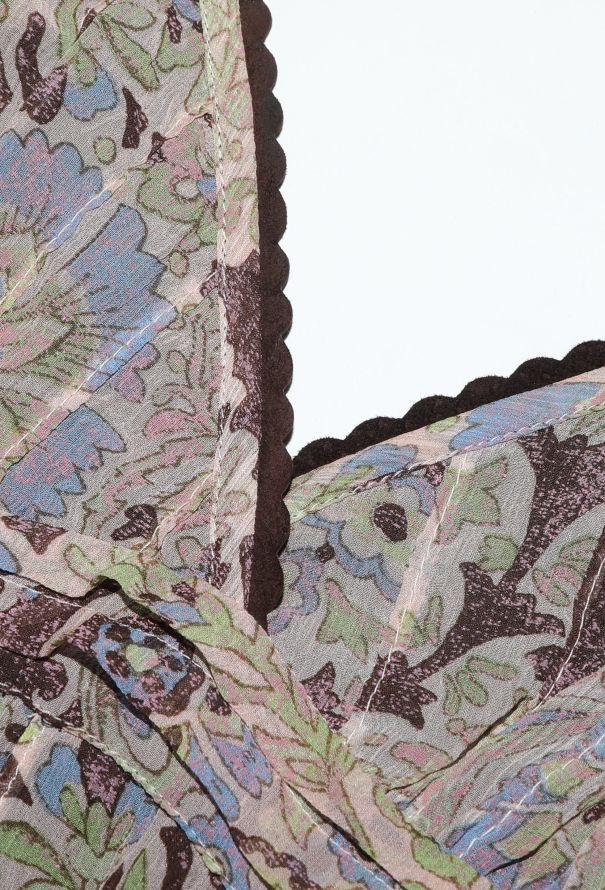 Chloé F/W 2004 Pleated Paisley Chiffon Dress - 7