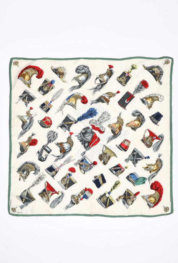 Hermès 1965 'Casques et Coiffures' 90cm Silk Carré - 1