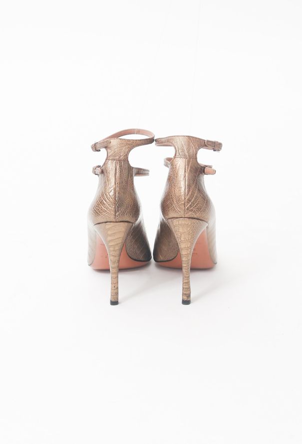 Alaïa Gold Stamped Heels - 4