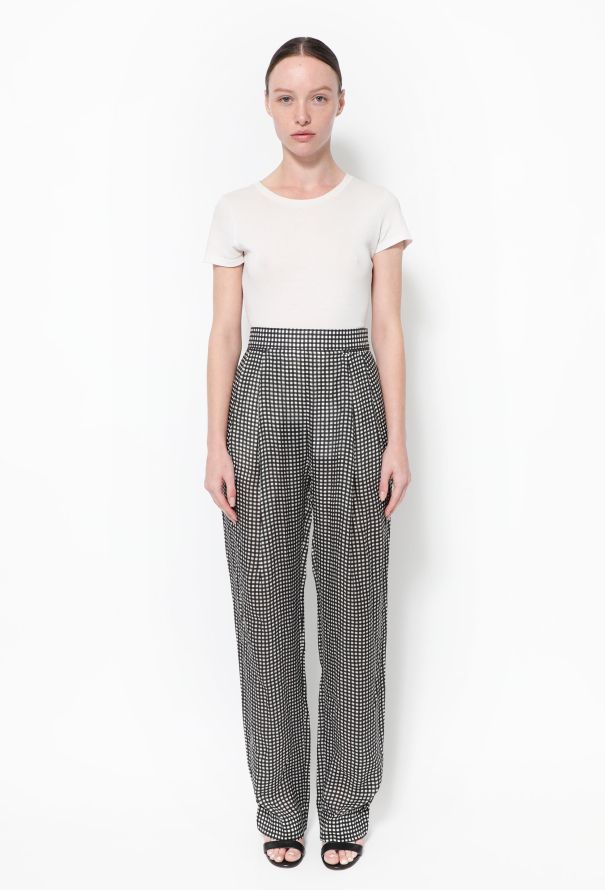 Céline Checkered Wide Leg Pants - 1