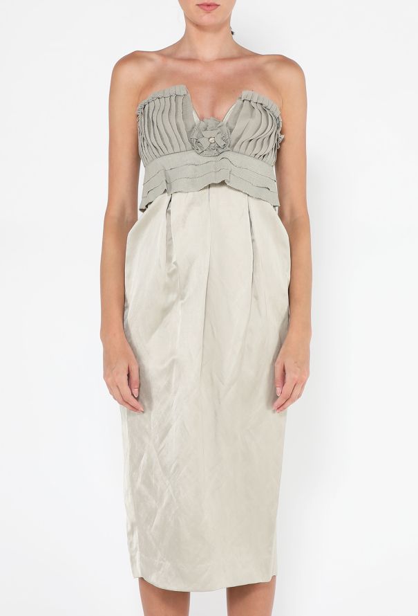 Proenza Schouler Strapless Pleated Rosette Dress, S/S 2006 - 4