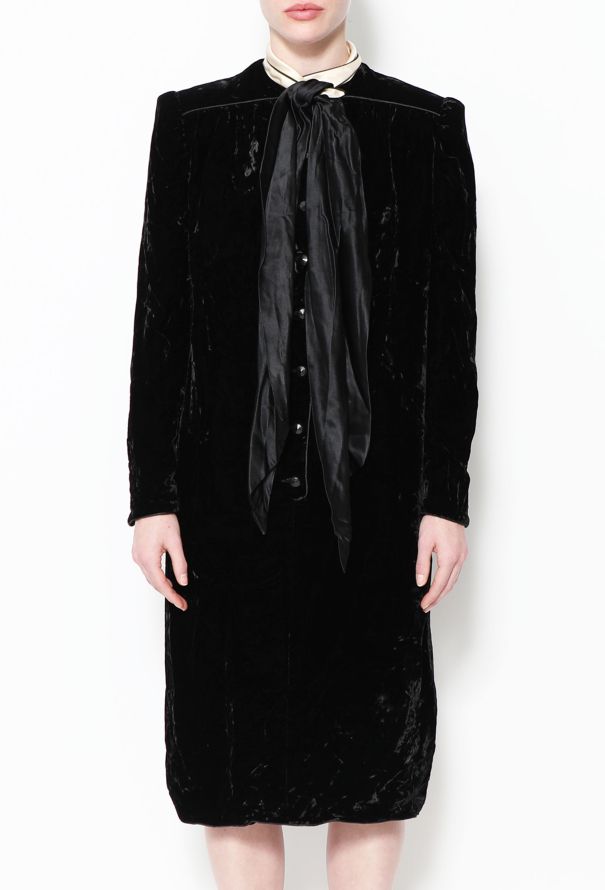 Valentino 80s Velvet Bi-Color Dress - 2