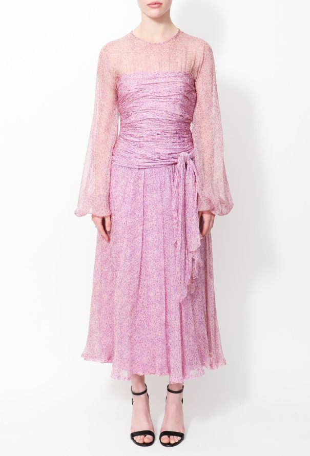 Jean-Louis Scherrer Floral Flowing Silk Dress - 3