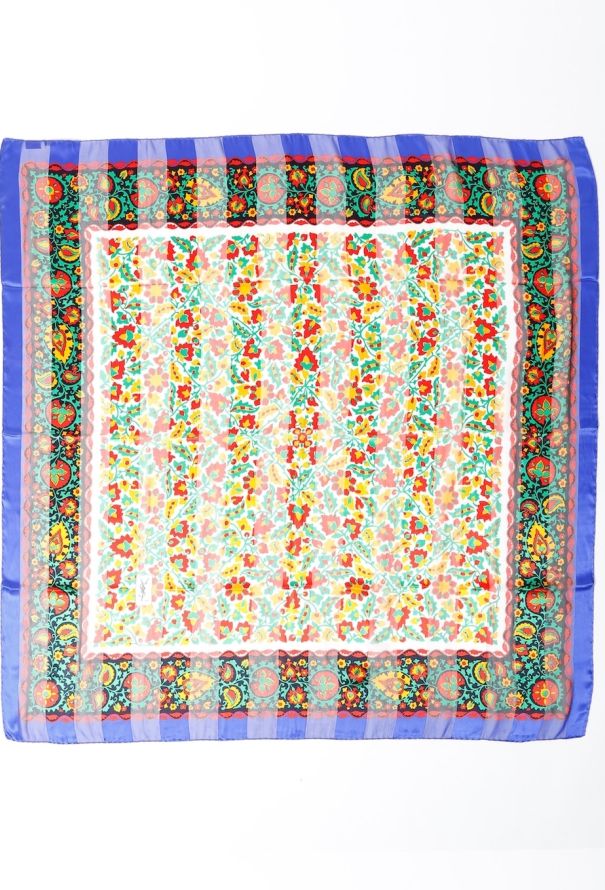 Saint Laurent Vintage Floral Print Scarf - 5