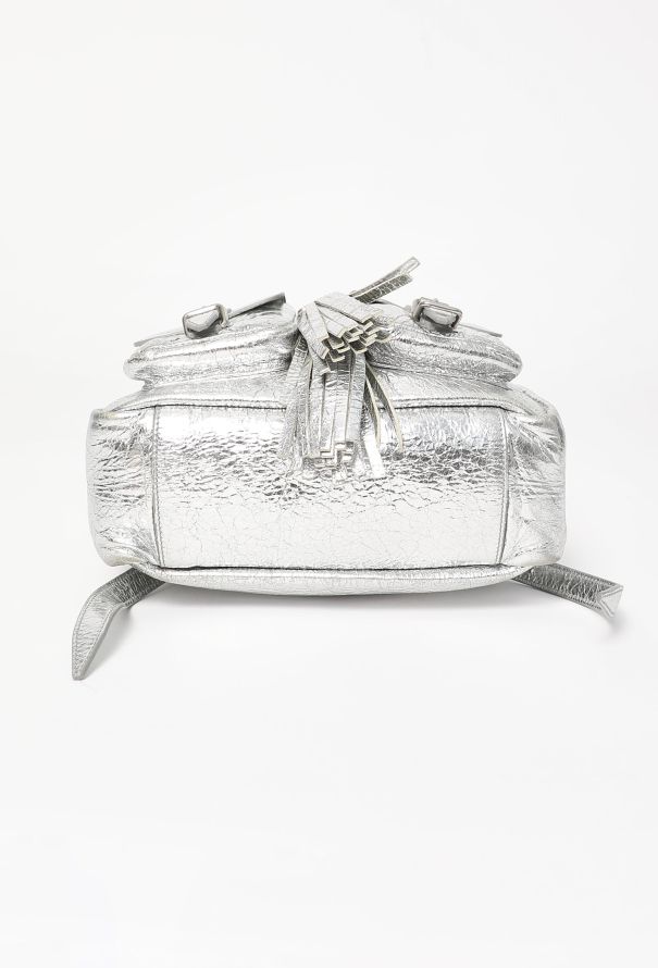 Saint Laurent Metallic Silver Venice Backpack - 7