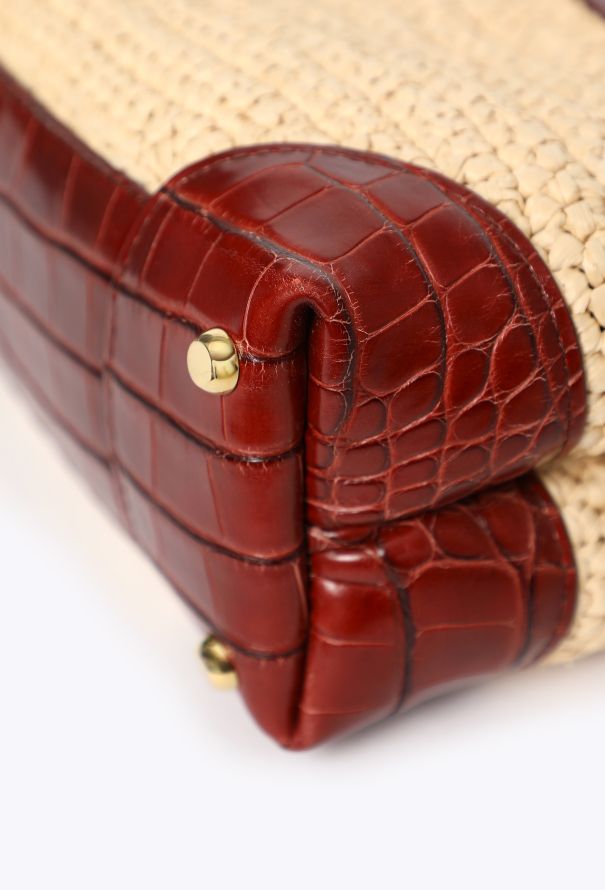 Bottega Veneta Mini Alligator & Raffia Andiamo Bag, 2026 - 13