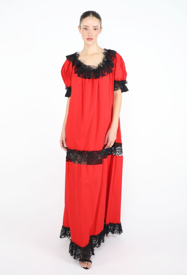 Saint Laurent STUNNING 1977 Chantilly Lace Gitane Dress - 1
