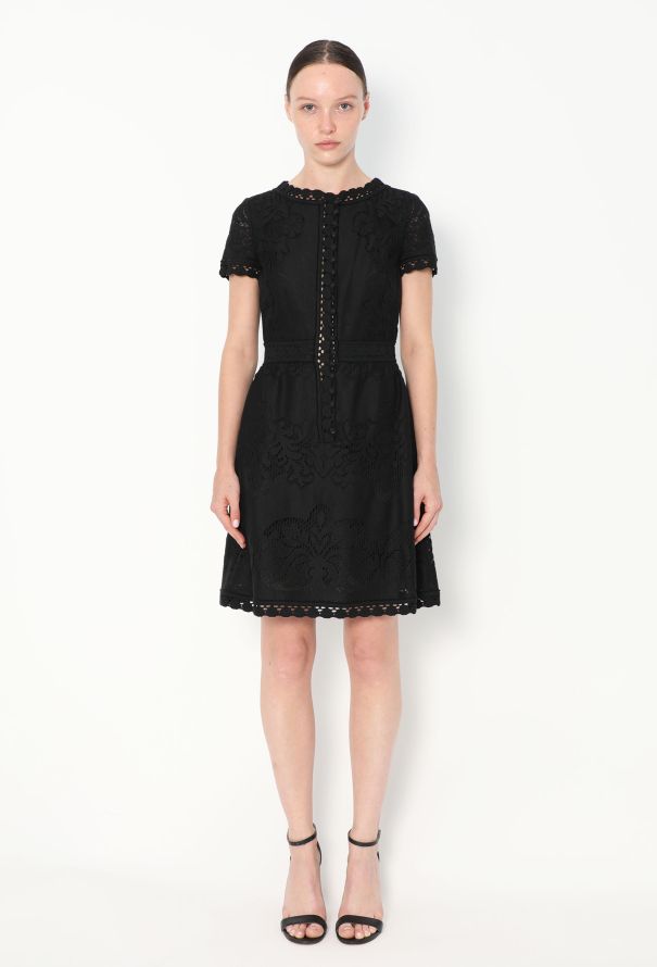Valentino S/S 2012 Crochet Lace Dress Black - 3