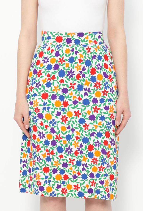 Saint Laurent '70s Floral Print Crêpe Skirt - 2