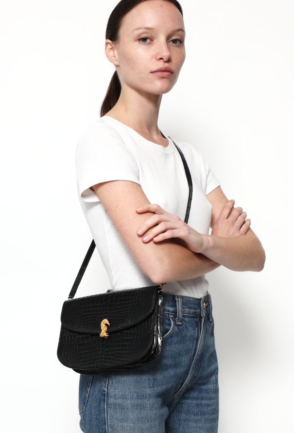 Crocodile Crossbody Clasp Bag - 2
