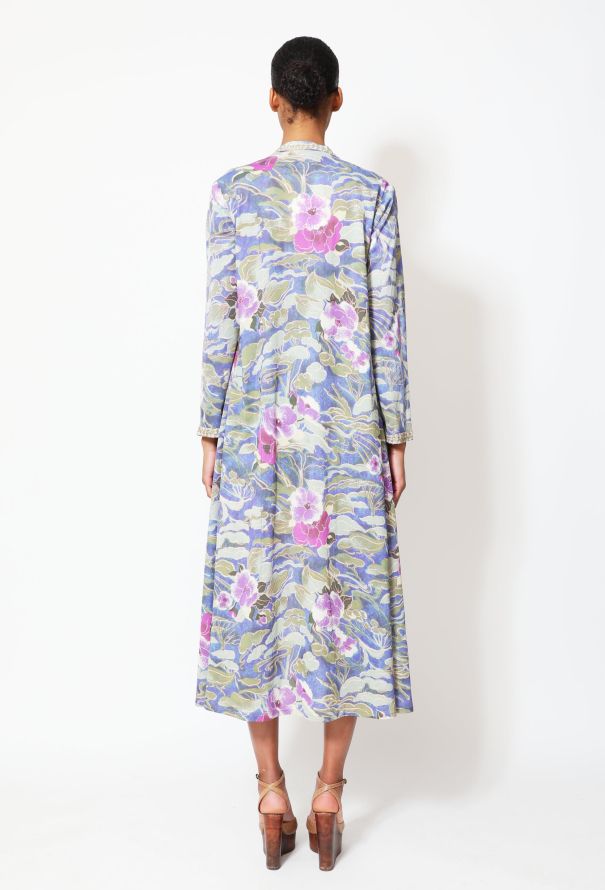 Floral Iridescent Trim Kaftan - 4