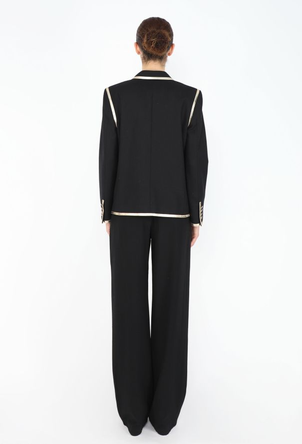 Saint Laurent Metallic Leather Trim Blazer, S/S 2018 - 6