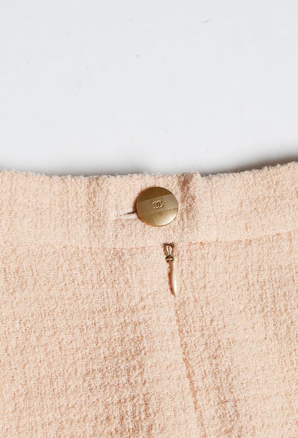 Chanel Vintage Peach Bouclé Skirt - 5