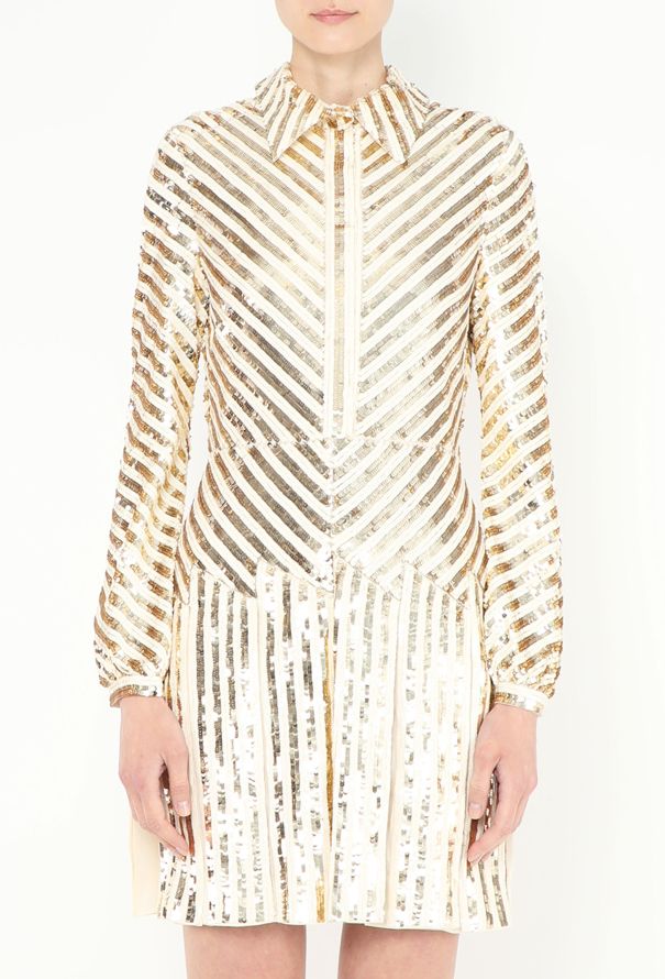 Valentino 2022 Sequin Appliqué Fluted Dress - 2