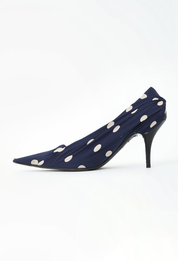 Balenciaga F/W 2017 Ruched Polka Dot Heels - 5