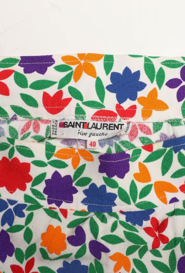 Saint Laurent '70s Floral Print Crêpe Skirt - 5