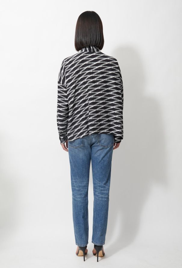 Balenciaga 2019 Logo Printed Lavallière Blouse - 5