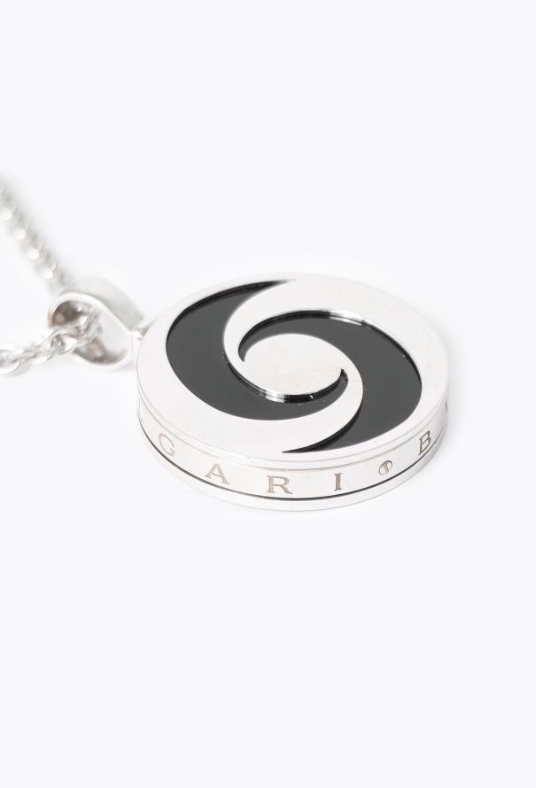 Bulgari 18k White Gold, Steel & Onyx Optical Illusion Necklace - 3