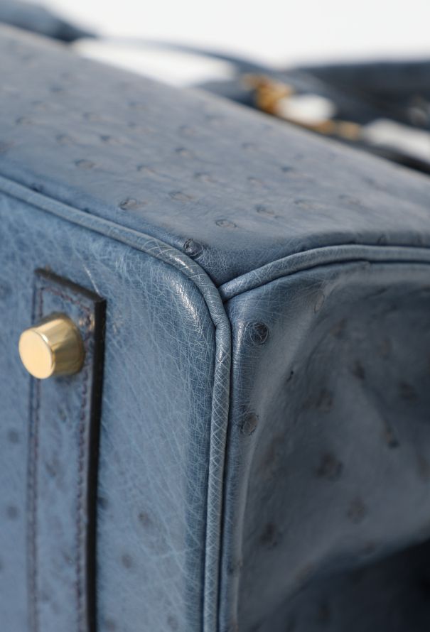 Hermès Blue Ostrich Birkin 30 - 10