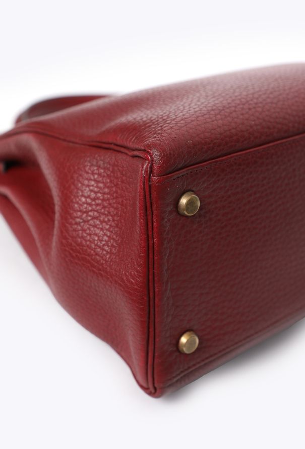 Hermès Vintage Rouge H Clémence Kelly Retourné 32 - 11