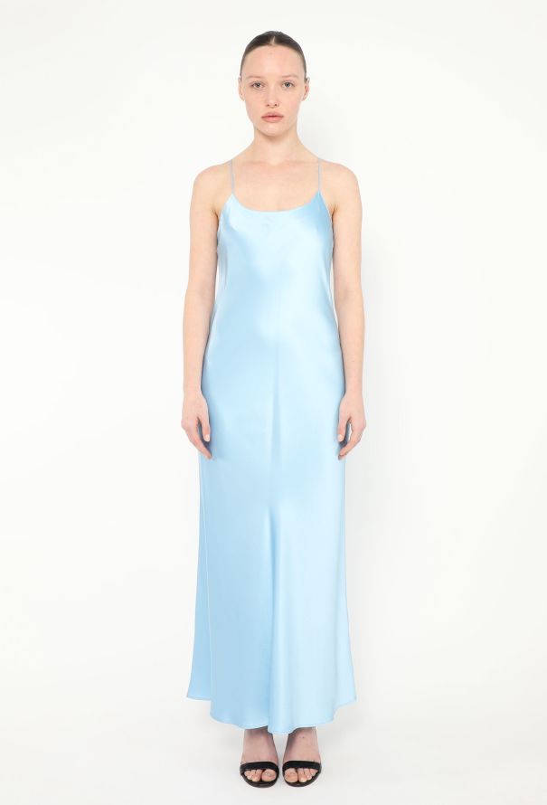 Refine Carolyn Silk Slip Dress Blue - 1