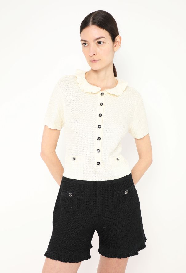 Chanel 2024 Crochet Ruffled 'CC' Romper - 1