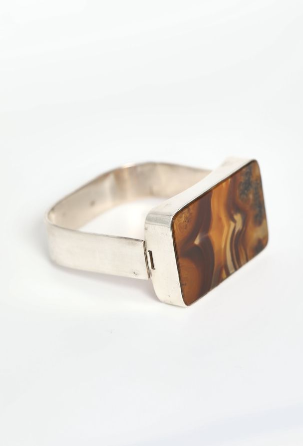 Vintage Fine Jewelry Lacroix Silver & Agate Bracelet - 4