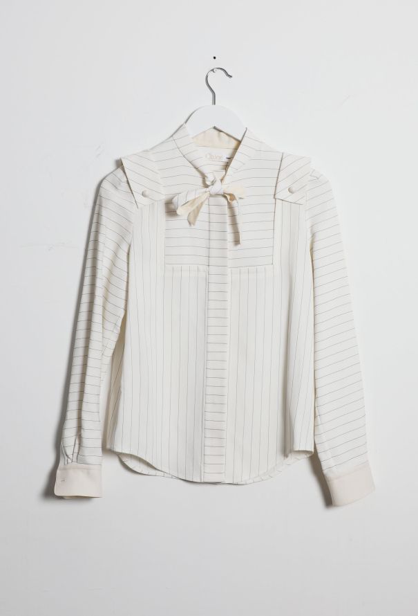 Chloé 2014 Striped Lavallière Shirt - 8