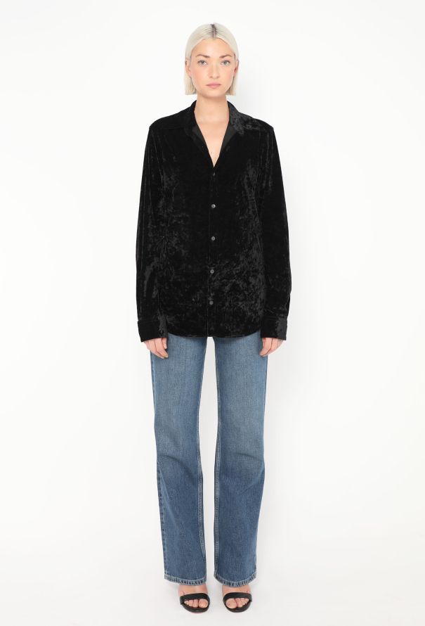Dries Van Noten 2020 Crushed Velvet Shirt - 2