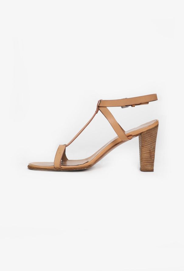 Hermès Vintage Leather T-Strap Sandals - 4