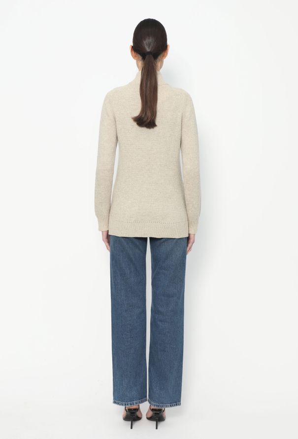 Louis Vuitton Cashmere Zip Sweater Beige - 5