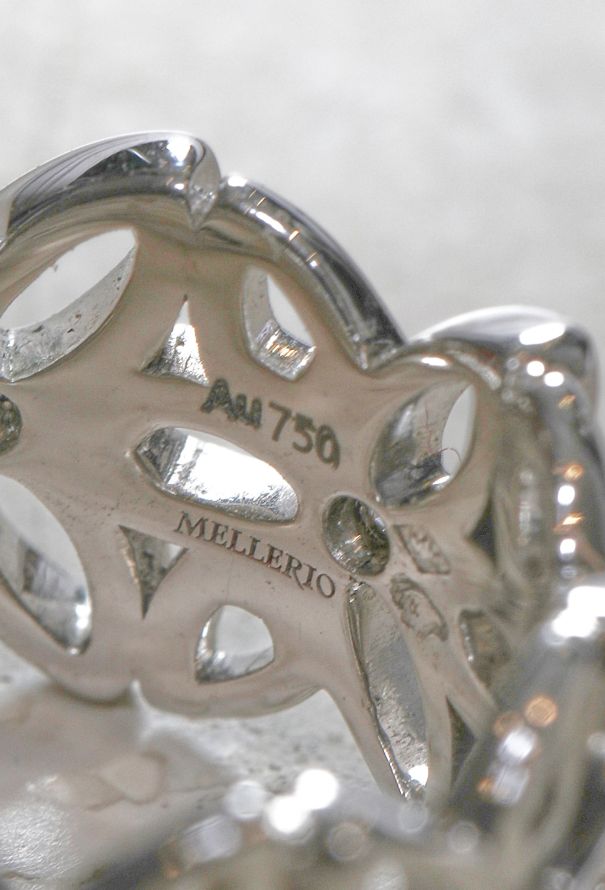 Mellerio 18k White Gold & Diamond Ring - Floral Pattern - 5