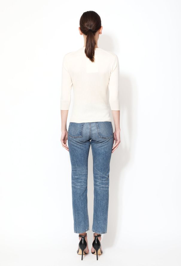 Chanel Cashmere Silk V-Neck Knit Sweater - 4