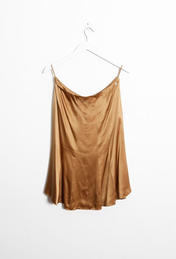 Chanel 2006 Satin Flared 'CC' Skirt - 8