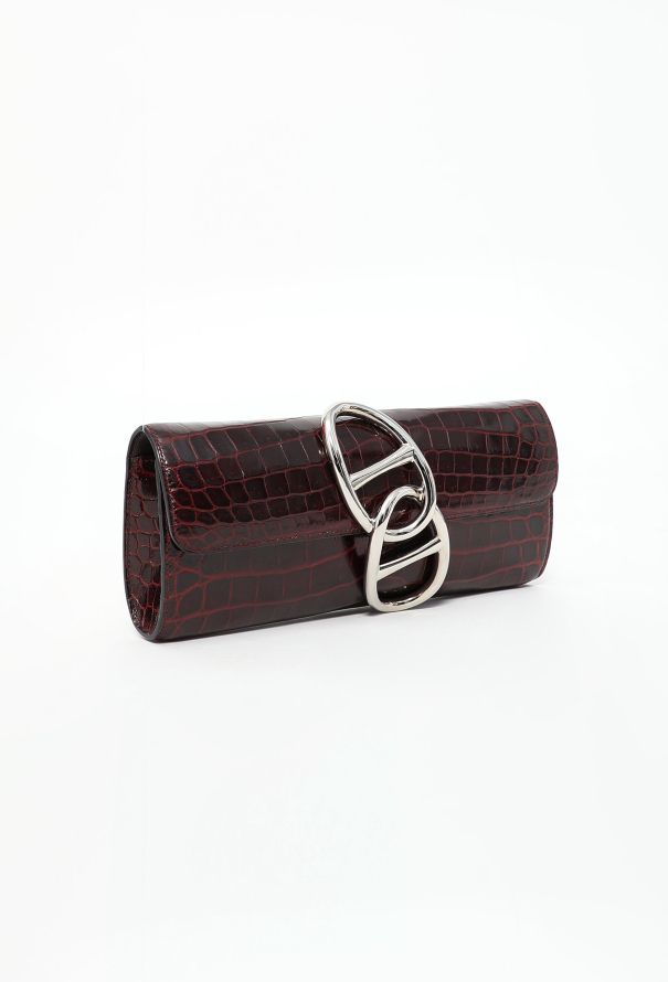 Hermès Bordeaux Crocodile Niloticus Egée Clutch - 4