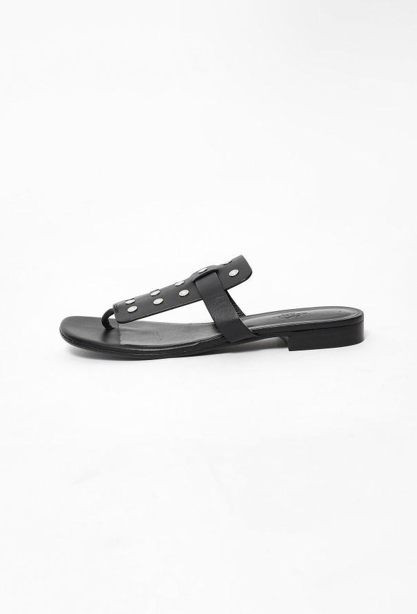 Hermès Studded Leather Sandals - 4